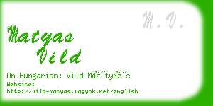 matyas vild business card